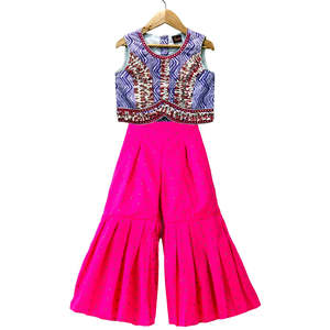 เสื้อแขนกุดพิมพ์ลายพาลาซโซสีชมพูลาเวนเดอร์ - Product Image 1