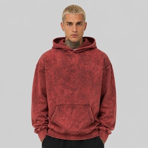 <b>Men's</b> Acid Wash Hoodies Regular Fit 100% Cotton Fleece Eco-Friendly Breathable Winter Use Customizable Streetwear Vintage Hoodie - Product Image 1
