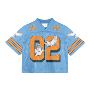 Maillot de football rétro personnalisé en maille 100 % polyester respirant, anti-humidité et séchage rapide, coupe oversize et carrée, pour le sport - Product Image 2