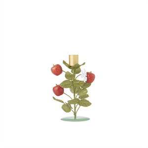 Support de bougie en fer durable en forme d'arbre de cerisier avec feuilles vertes et fleurs blanches pour la décoration de la maison et les fêtes de Pâques - Product Image 2