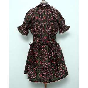 ผ้าถักนิตติ้งจากผ้าฝ้าย 100% ชุดเดรสลำลองมินิเดรสสำหรับผู้หญิงทำงาน แขนยาว คอทรงโอ พิมพ์ลายดอกไม้ ทรงหลวมทันสมัย - Product Image 6