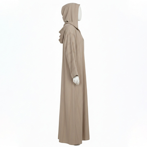 Abaya Islámica de Lujo 2026, Satén 100% Seda, Manga Larga, Modesta, para Mujeres Musulmanas, Venta al Por Mayor, Mejores Precios - Product Image 3