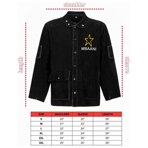 Veste de travail noire à manches longues MBAANI, boutonnée sur le devant, coupe régulière, vêtements de sécurité - Product Image 5