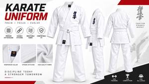 Uniforme Profesional de Karate, Traje de Karate Blanco para Artes Marciales, OEM ODM - Product Image 6