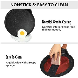 Multi-Purpose <b>Ceramic</b> Non-Stick Tawa Omelet Pan Heat Resistant Aluminum Alloy Handle Durable Scratch-Proof Surface Gas Induction - Product Image 2