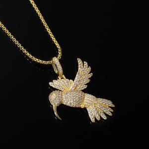 Pendentif Hip Hop Aigle en Argent Sterling 925 Sertie de Zircons - Product Image 3