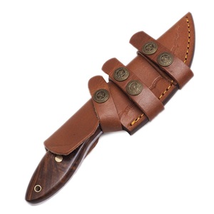 Custom Hunting & Camping Knife Fixed Blade <b>Drop</b> Point Straight Edge Stainless Steel Leather Sheath Bulk B2B Supplier Europe USA - Product Image 2