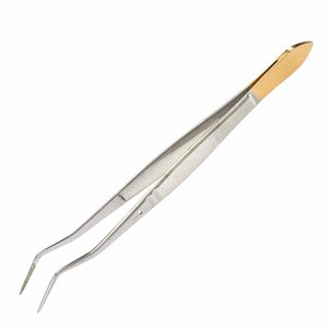 Pinzas quirúrgicas con mango dorado de acero inoxidable, anguladas, para algodón, pinzas de sujeción, instrumentos de precisión para implantes dentales y tejidos. - Product Image 5