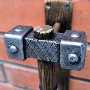 Battant de porte en fer forgé résistant à la rouille, style traditionnel durable, finition imitation bois exquise, facile à installer - Product Image 4