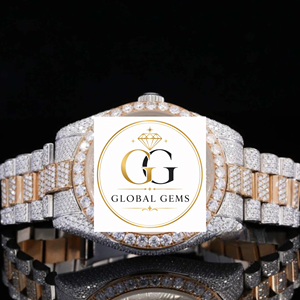 Premium Quality Stainless Steel Mechanical Hip Hop Fully Gold CZ Diamond Analog Watch New White Gold Trendy Street Style Design - Product Image 1