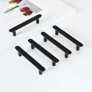 Poignée de tirage en alliage de zinc minimaliste moderne, noir mat, pour armoire d'hôpital, durable et écologique - Product Image 1