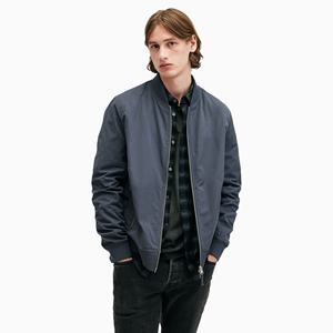 Blouson Bomber Décontracté en Toile pour Homme, Design Moderne, Col Montant, Prêt pour l'Hiver, Toucher Doux et Lisse, Logo Avant, Chauffant, Idéal pour l'Extérieur - Product Image 1
