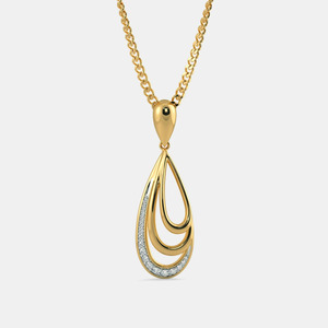 Collar con Colgante de Oro Amarillo de 14K con Diamante Cultivado en Laboratorio de Corte Brillante Redondo - Product Image 1
