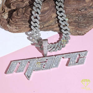 สร้อยคอจี้ "Marc" คุณภาพสูง ประดับเพชรแบบ Iced Out เครื่องประดับฮิปฮอปสุดหรู พร้อมโซ่แบบสั่งทำพิเศษ - Product Image 4