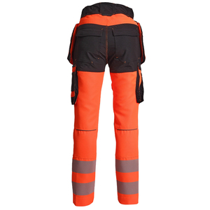 ADDAHAR ENTERPRISES Men's <b>Black</b> Workwear <b>Pants</b> Reflective Stripes Straight Fit Midweight Corduroy Material Breathable Side - Product Image 2