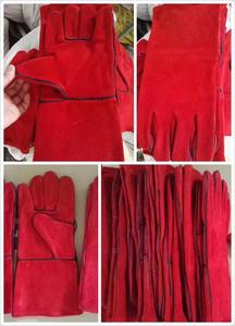 Guantes de Soldadura de Cuero Resistentes al Calor Personalizados con Forro de Algodón, Guantes Largos Resistentes al Fuego para Barbacoa, Horno y Soldadura de Alta Resistencia - Product Image 3