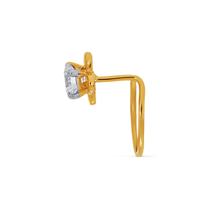 GLEAMORA ENTERPRISE - Piercing de Nariz con Diamante Cultivado en Laboratorio, Corte Brillante en Forma de Flor, Chapado en Oro Amarillo, Modelo de Lujo para Uso Diario - Product Image 2