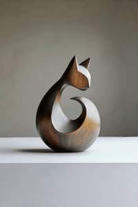 Sculpture en bois pour table, objet décoratif artistique pour l'intérieur de la maison, accent de présentation sur étagère, design compact, idée cadeau - Product Image 6