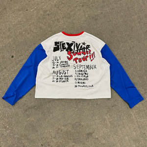 เสื้อยืดแขนยาวผ้าฝ้ายหนาน้ำหนักมากทรงโอเวอร์ไซส์สำหรับผู้ชาย พิมพ์ลายกราฟิกสีสันแบบกำหนดเองได้ - Product Image 1