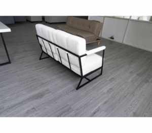 Canapé moderne carré pour deux personnes avec structure en acier inoxydable et métal rembourré pour le salon - Product Image 5