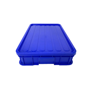 Plastic <b>Storage</b> Box with Lid <b>Stackable</b> PP <b>Container</b> 4mm Thickness Household Industrial Use Blue Rectangle Eco-Friendly - Product Image 4
