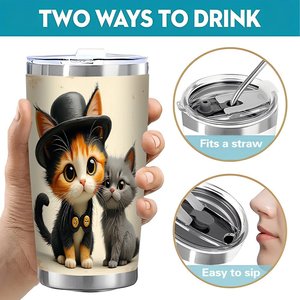 Stainless Steel Tumbler 20oz Double Wall Air Tight Sealed Leak Free Daily Use <b>Insulated</b> Travel Mug - Product Image 5