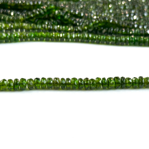 Perles de diopside chromé naturel facettées en forme de rondelle 4-6mm, perles de pierres précieuses en vrac pour la fabrication de bijoux, fournitures de pierres précieuses en gros - Product Image 1