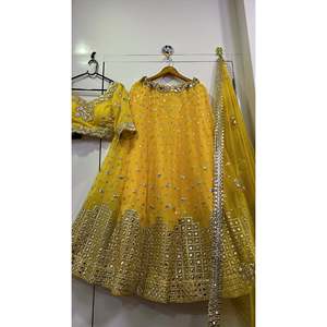 Party Wear Club Dresses Elegant Lehenga Choli with Intricate <b>Paper</b> <b>Mirror</b> Work - Product Image 4