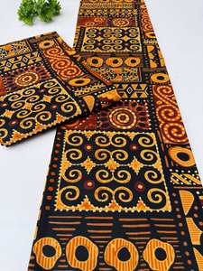 Tela de algodón Ankara con estampado africano de alta calidad, proveedor OEM de Marruecos para uso en moda. - Product Image 3