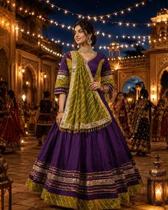 Traditional Indian Pakistani <b>Women</b> <b>Lehenga</b> Choli Green Embroidered Floor-Length Loose Fit Wedding Wear - Product Image 1