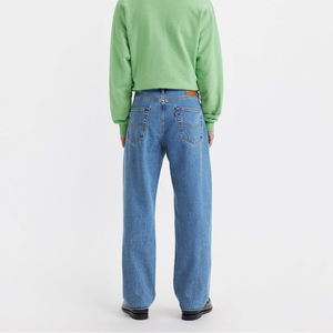 Jeans de Mezclilla de Corte Recto, Color Azul Lavado Medio, para Hombre, Cierre de Cremallera, Pierna Ancha, Cierre de Botón, Pantalones Vaqueros Transpirables - Product Image 3