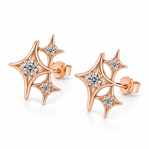 Pendientes de tuerca de moissanita en forma de estrella, plata 925, corte brillante redondo, engaste de garra, clásicos para mujer, uso diario - Product Image 5