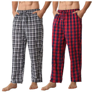 Pantalon de pyjama en flanelle à carreaux classiques pour hommes, taille plus, décontracté, chaud et élégant pour les nuits d'hiver - Product Image 6