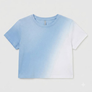 Camiseta Corta Informal para Mujer, Hecha de Mezcla de Algodón Tejido de Primera Calidad, Transpirable y Ligera, Perfecta para Uso Diario, Primavera/Verano - Product Image 1