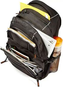 Water Resistant Black Tool Backpack High Capacity Multi Pocket Construction Daypack - Product Image 4
