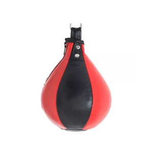 Sac de frappe lourd en PU, durable, équipement d'entraînement universel, design rond noir avec crochets rouges, sacs de vitesse pour la maison - Product Image 3