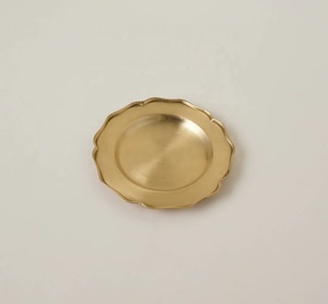 Victorian Scallop Brass <b>Coaster</b> Set Handcrafted Premium <b>Drink</b> <b>Coasters</b> Heat Resistant Table Protector Elegant Home Bar Gift - Product Image 2
