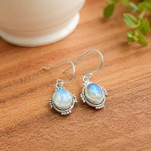 Rainbow Moonstone <b>Dangle</b> <b>Earrings</b> 925 Sterling Silver Rose <b>Gold</b> Yellow <b>Gold</b> Plated Handmade Boho Gemstone <b>Earrings</b> for WomenWife - Product Image 1