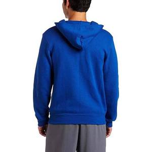 Sweat-shirt à capuche zippé pour homme, vert olive, coupe classique, couleur unie, décontracté, en molleton 100% coton tricoté - Product Image 4
