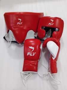 Fly Superlace <b>Boxing</b> Gloves <b>Set</b> Pro Kick <b>Boxing</b> Outdoor <b>Sparring</b> Training Head Guard Groin Guard Cup Protector Unisex Kit - Product Image 2