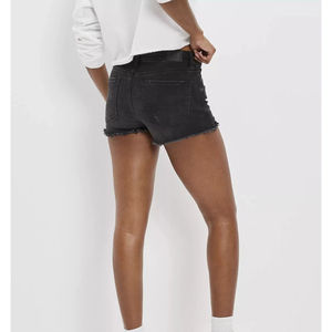 Shorts de mezclilla elásticos para mujer, cierre de botones, cintura alta, shorts casuales de verano, jeans negros de mezclilla, shorts lavados para mujer - Product Image 4