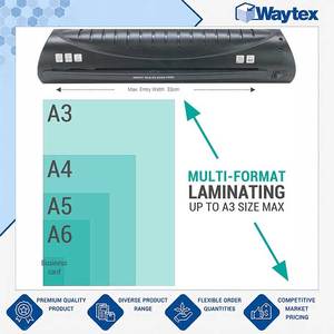 Plastifieuse professionnelle A3 A4 A5 A6 A7 de qualité standard, facile à utiliser, jusqu'à 2 x 125 microns, pour la maison, le bureau et la salle de conférence - Product Image 3