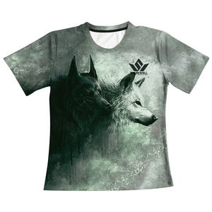 T-shirt pour homme à imprimé loup, manches courtes, col rond, séchage rapide, polyester, coupe classique, décontracté, impression photo - Product Image 1