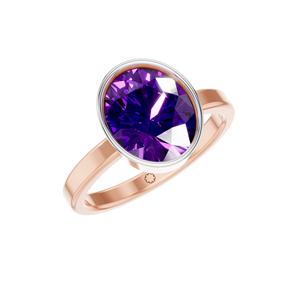 Conjunto de bisel de amatista Anillo 14K 18K Oro Fabricante de joyas para mujeres para hacer mi producto Compra a granel OEM personalizado ODM Hecho EN LA India - Product Image 1