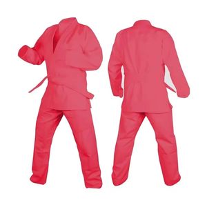 Kimono Rosa de Artes Marciales para Mujer y Niña, Uniforme de Entrenamiento de Algodón para BJJ, Conjunto de Uniforme de Karate para Niños con Cinturón Blanco - Product Image 3