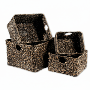 ตะกร้าสานจากผักตบชวาทำมือแบบยั่งยืน ขายส่ง ตะกร้าจัดระเบียบพลังงานธรรมชาติจากเวียดนาม - Product Image 4