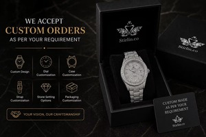 Hot Sale Men's Luxury Fashion Moissanite Diamond Mechanical <b>Watch</b> Full Pave Hip-Hop Stainless Steel <b>Case</b> Rubber Band Brilliant - Product Image 5