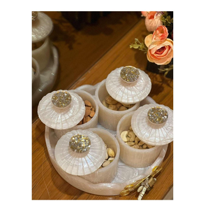 Modern Resin Dry Fruit <b>Set</b> Decorative <b>Canister</b> Luxury Storage Jar Flower Design Dishwasher Safe Stackable Tea Coffee Sugar - Product Image 5