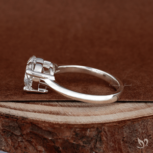 2 Carat Heart Cut <b>Split</b> Shank Lab Grown Diamond Engagement <b>Ring</b> IGI Certified in 10K Solid Gold-Trendy Wedding & Anniversary - Product Image 2