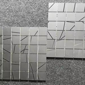 Decorative China Wholesale Porcelain <b>Mosaic</b> Cube Pattern Backsplash Waterproof Wear Resistant Heat Insulation Firebrick Tiles - Product Image 3